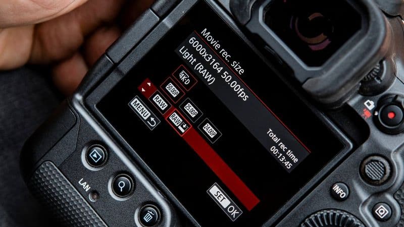 تنظیمان فیلمبرداری دوربین canon r3